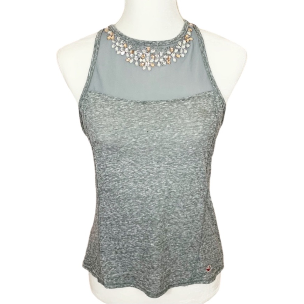 🎀 Hollister Cali- Gray Sheer Halter Tank - Picture 3 of 8